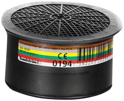 Combination filter Sundström SR 299 2 ABEK1 Hg P3 R
