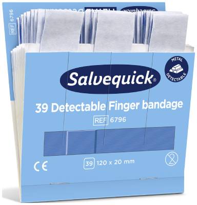 Salvequick 6796 Blue Detectable Finger Bandage
